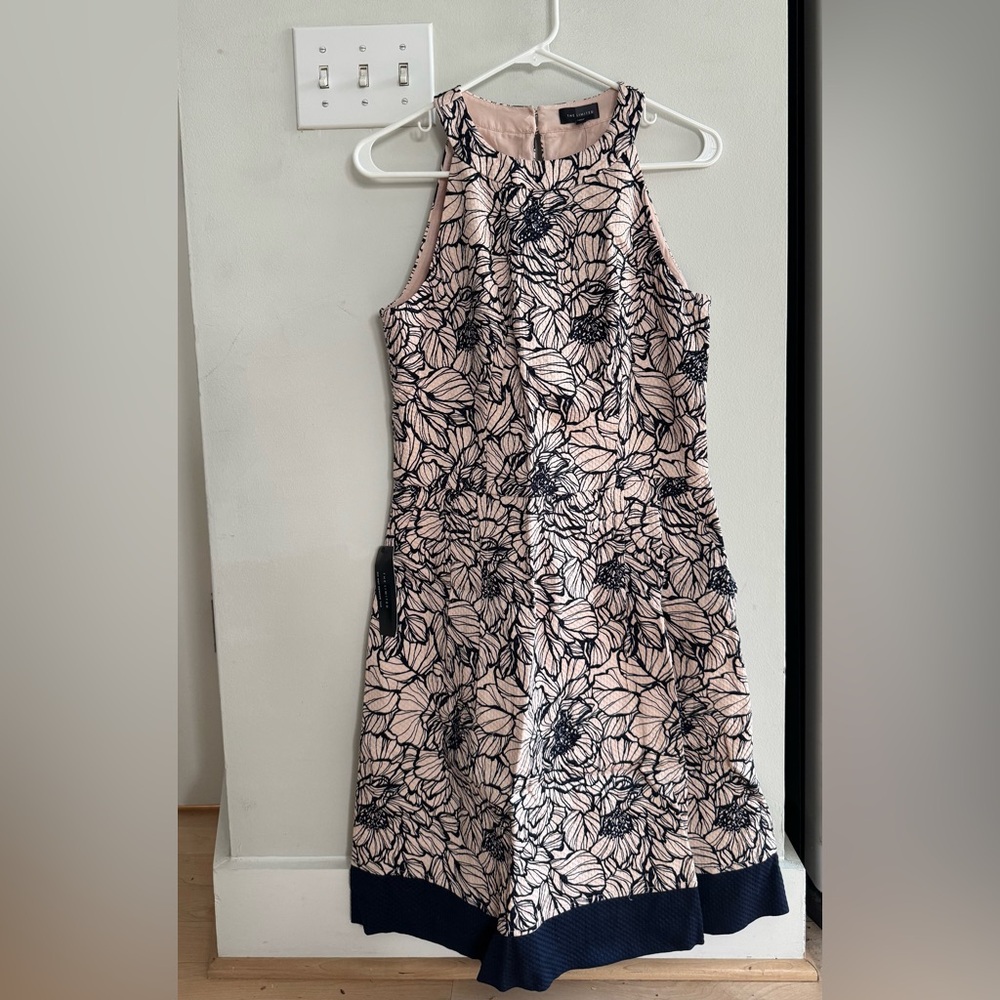 Ann Taylor Pink and Navy Dress